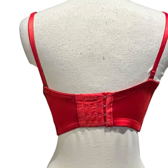 Love J NWT red beaded corset with white and dark silver embellished rhinestones - Picture 7 of 11